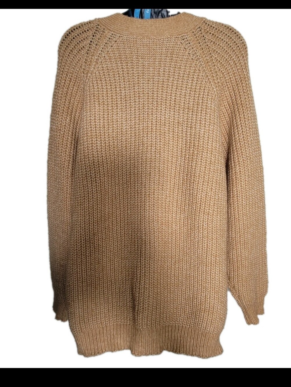 Staccato Womens V-neckline Cardigan Heathered Baige Size Large Tight Knit Cozy - Picture 5 of 10